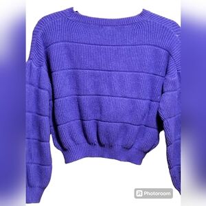Debut Cobalt Blue Longsleeve Cropped Sweater XS